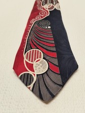 Erreuno Men's Italian Silk Tie 60" Retro Design Made In USA