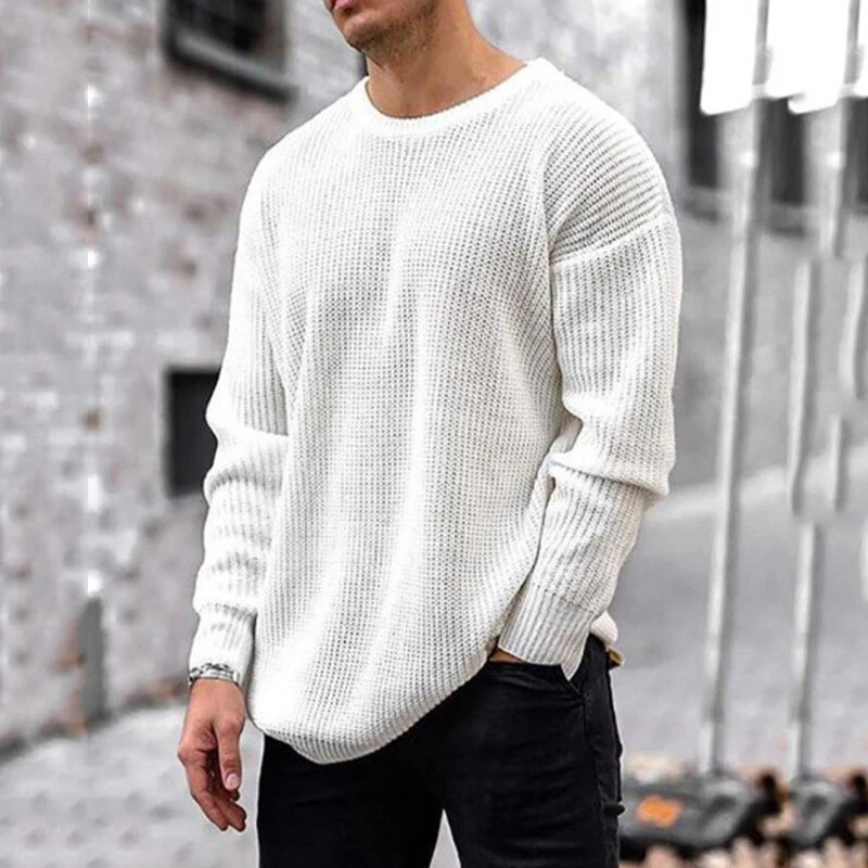 Sweater Mens Fall Winter New Fashion Pullover Sweater Loose Knit Mens  Clothing | eBay