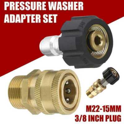 4x M22-14mm Auf 1/4 Zoll Hochdruckreiniger Adapter Set – Messing, Bis 5000 PSI, Mit Dichtungen