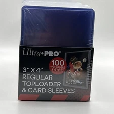 Ultra Pro 3X4 Regular Toploaders 35pt Point Package of 100 WITH Card Sleeves 