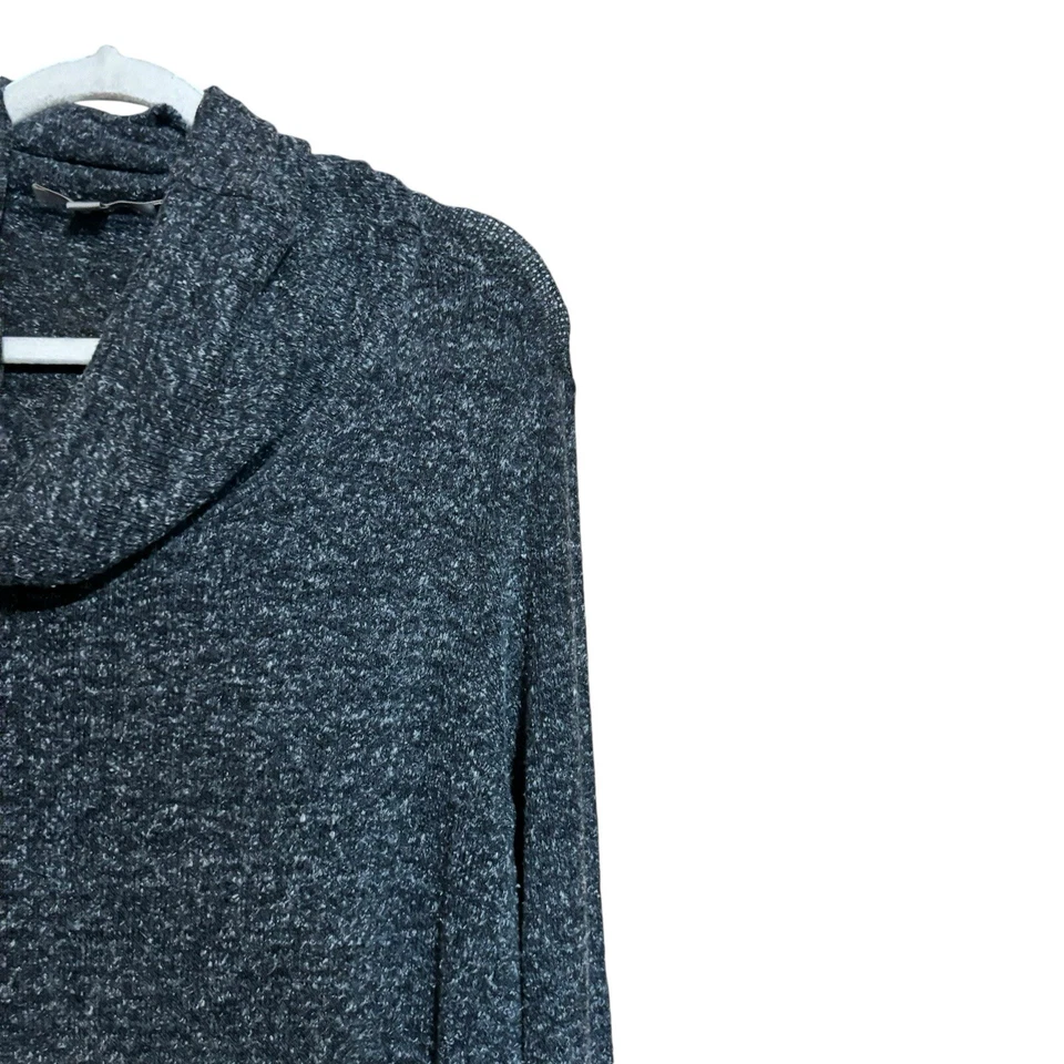 Suéter FLAX Para Mujer Pequeño Gris Estampado Capucha Cuello Túnica Pullover Sudadera Foto 3 de 4