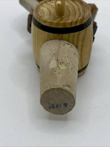 VTG Anri Hand Carved Wood Mechanical Bottle Stopper Figural Man Tips Hat - Picture 2 of 9