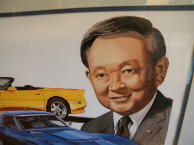 RARE 1992 Corvette Museum Framed Print Larry Shinoda 1968 & Rick