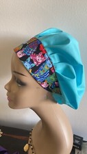 Bouffant medical Scrub Hat Cap Feline Print Meow