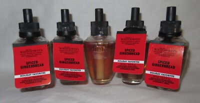 White Barn Bath & Body Works Wallflower Refill Bulb Lot Set 5 SPICED GINGERBREAD