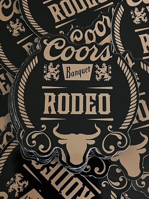 Coors Rodeo Sticker 5” round coors banquet rodeo black and copper vintage sticker | eBay