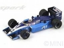 Diecast Car 1/43 Ligier JS27 4th British GP 1986 Rene Arnoux No 25 Blue White