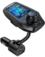 Upgraded Bluetooth Fm Transmitter For Car Wireless Radio Adapter Kit W 1.8 Colo