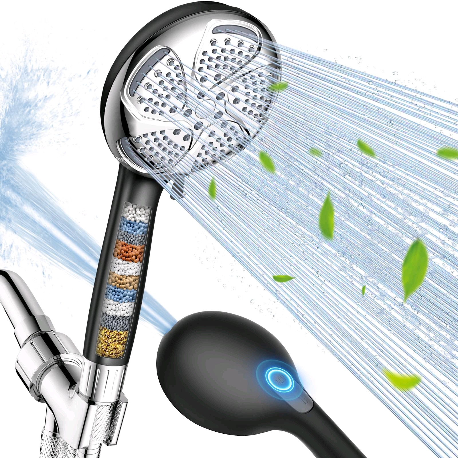 FEELSO Filtered Shower Head with Handheld, High Pressure 7-Spray Showerhead with