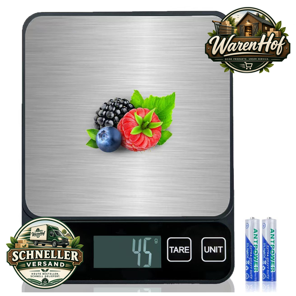 KüChenwaage Digital Edelstahl 10Kg HochpräZise 1G LCD Display Tara-Funktion-image