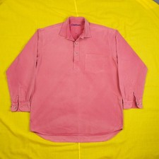 Men’s Chatham Cotton Canvas Deck Shirt Smock Pink Nautical Rugby Style Large