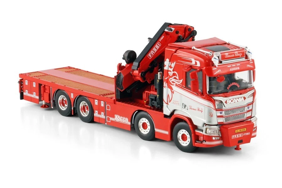 WSI MODELS 01-4444 1/50 SCANIA R CR20N 8x4 Flatbed TRUCK w/ FASSI 1100 + Jib - Image 4 of 4