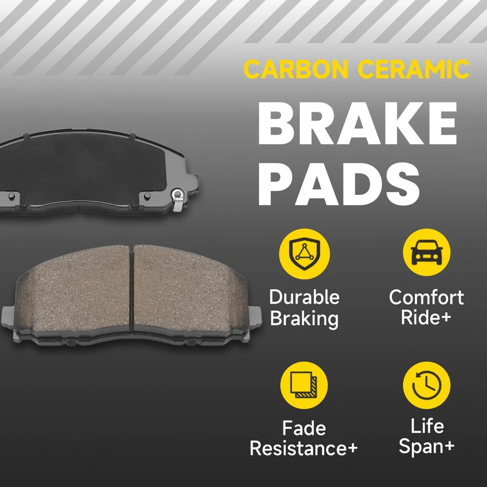 Front Disc Rotors Brake Pad Kit for GMC Acadia Buick Enclave Chevrolet Traverse - Imagem 3 de 4