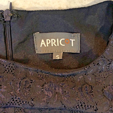 Shift Dress Sm Ch 30 " Midnight Blue Floral Lace Overlay Satin Lining by Apricot