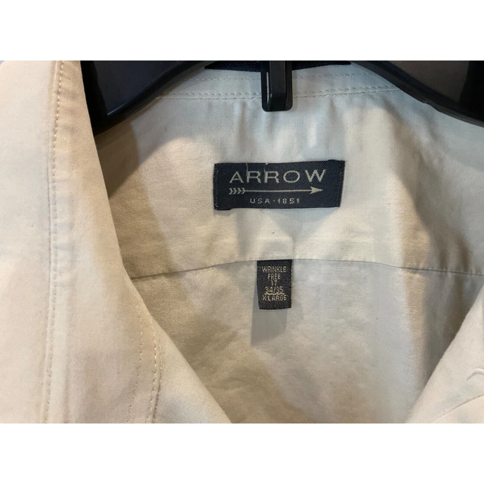 Camisa de vestir Arrow USA 1851 marfil XL sin arrugas, mezcla de algodón/poliéster Foto 2 de 4