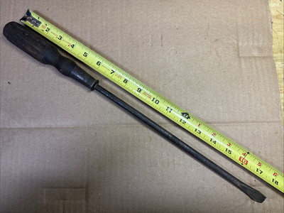 STANLEY 18  LONG WOOD HANDLE SCREWDRIVER RARE VINTAGE