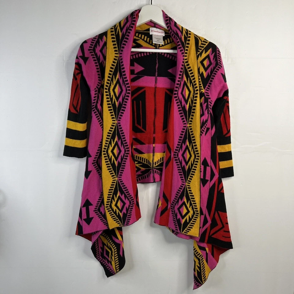 Cárdigan Suéter American Girl Talla XS S Saige Abierto Suroeste Azteca Asimétrico Foto 2 de 4