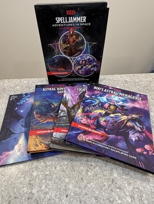 D&D Spelljammer Adventures in Space 5E Box Set 3 Books DM Screen No Map