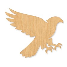 Hawk Wood Cutout Craft Blank, Unfinished Baltic Birch DIY Shape for Crafts