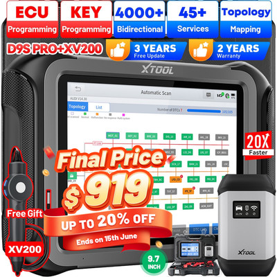 XTOOL D9S PRO +Endoscope WIFI Scanner Full System Diagnostic Tool Key Programmer