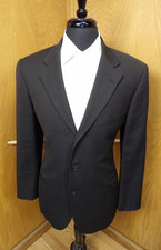 Mens Blazer Sport coat Jacket 40r Southwick Cuffs Black Micro Dot Wool Bld S 78