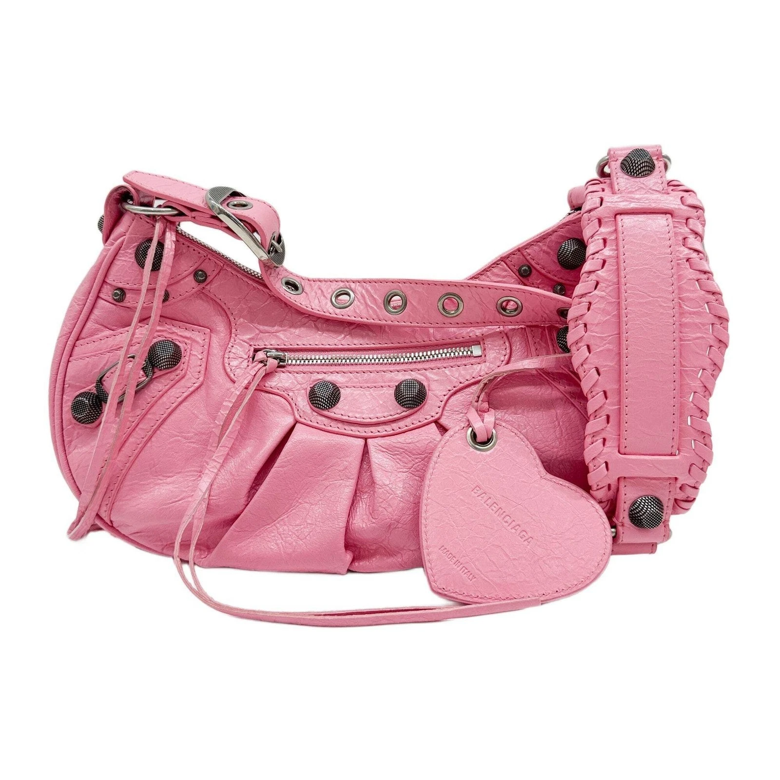 Balenciaga — BALENCIAGA Le Cagole Pink Leather Shoulder Bag