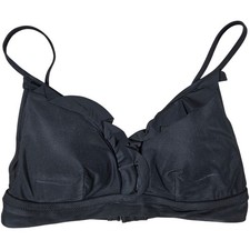 J. Crew Factory Ruffle french bikini top Black M NWT