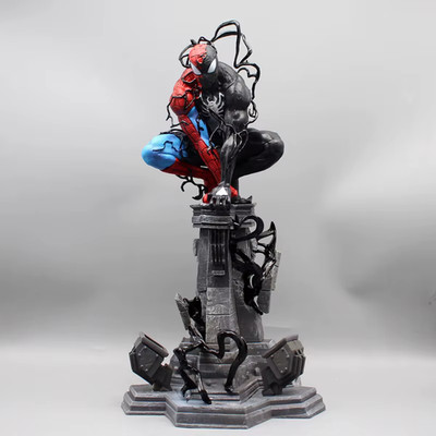Venom Figur Spider Man VS Symbiote PVC Statue LED Licht Modell Deko für Marvel 