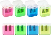 Doppelloch Bleistiftspitzer Mit BehäLter, 8 StüCk, 4 Farben