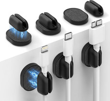 6 Pack Magnetic Cable Holder 2 in 1 Magnet Adhesive Cable Clips Silicone for