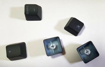 Keycaps backlit Tastenkappen translucent  durchleuchtet schwarz