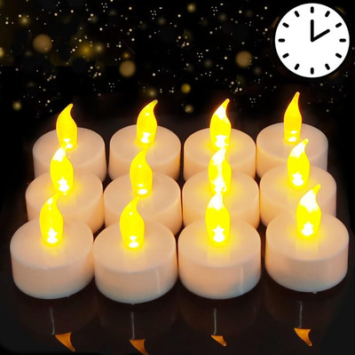 Tea Lights with Timer, 6 Hours on and 18 Hours off in 24 Hours Cycle 