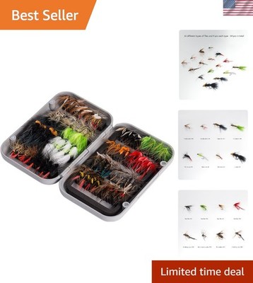 Versatile Fly Fishing Kit: 64 Pcs of Nymphs, Streamers & More for All Species