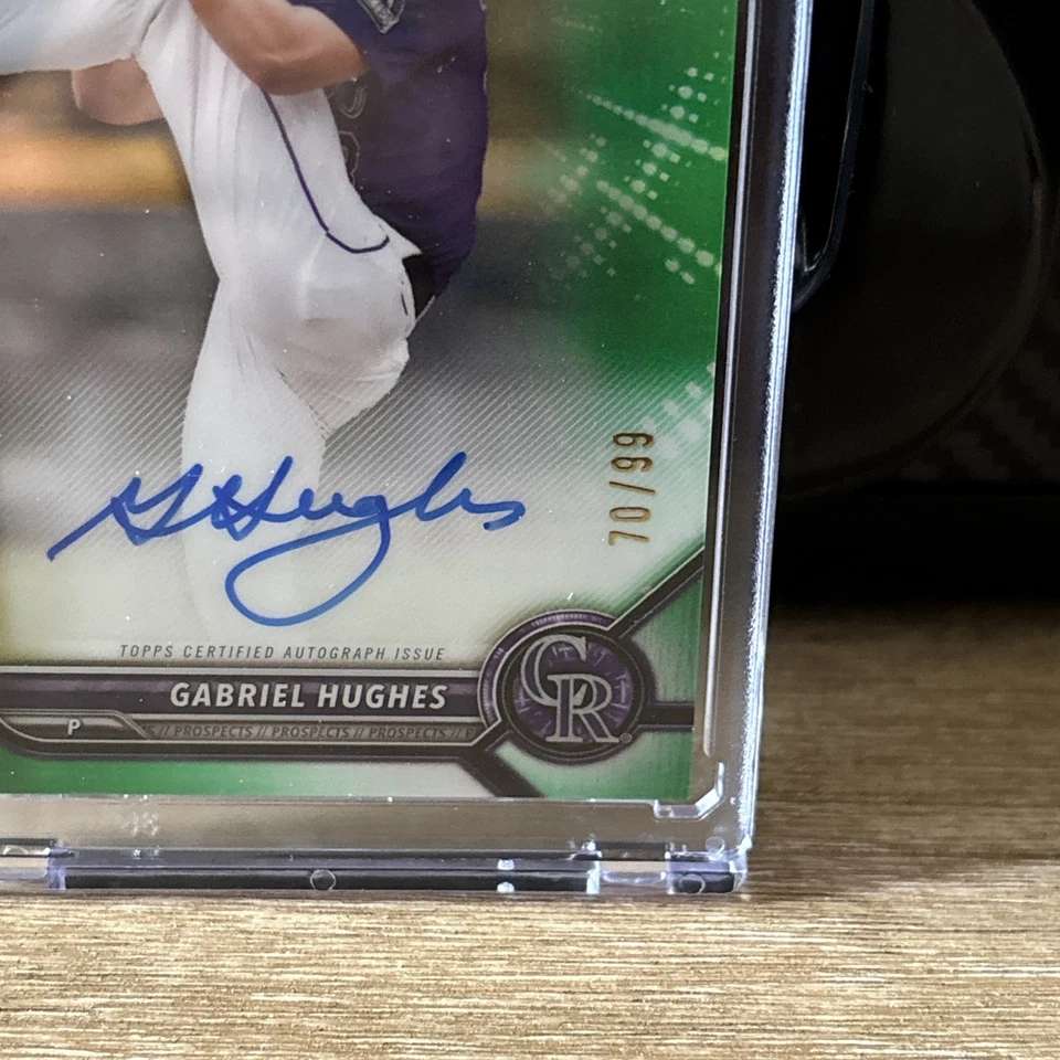 2022 1st Bowman Draft Gabriel Hughes #BD-151 Green Chrome Refractor /99 - Image 2 of 4