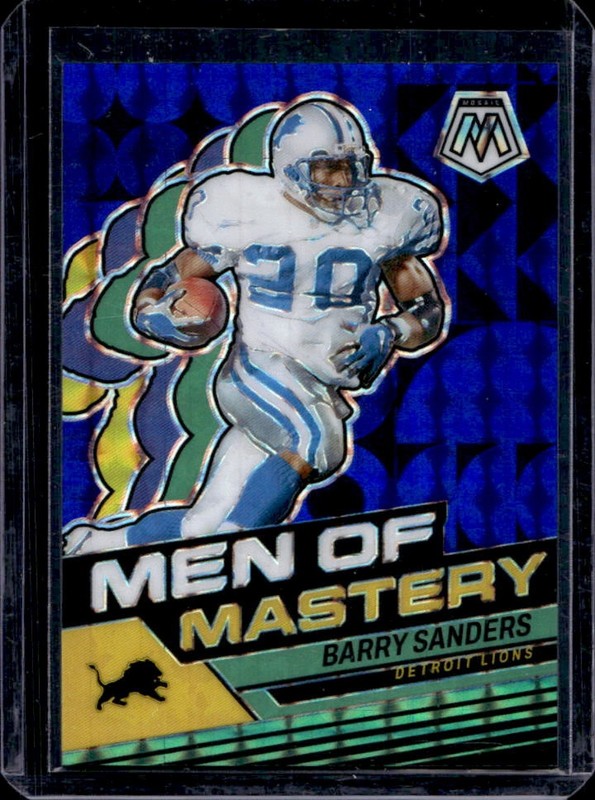 2024 Panini Mosaic Barry Sanders Men of Mastery Blue #/99 Lions