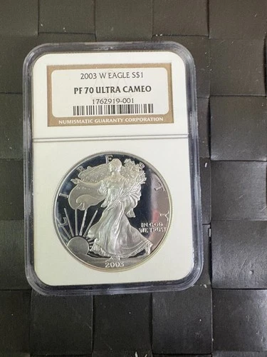 2003 W Proof American Silver Eagle $1 NGC PF 70 Ultra Cameo  Perfect!!!!!