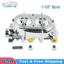 4 Ports Aluminum Master Cylinder 1-1/8" Bore Corvette Style For GM Universal