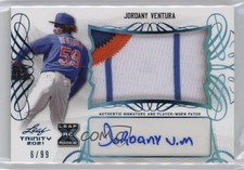2021 Leaf Trinity Patch Platinum 6/99 Jordany Ventura #PA-JV2 Patch Auto 0q21