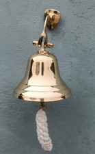 Brass Bell Polished Nautical Hanging Door Bell With Wall Mount Bracket