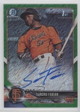 2018 Bowman Chrome Prospect Green Shimmer Refractor /99 Sandro Fabian Auto 0b0