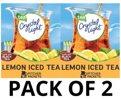 2 PACK - 16ct Crystal Light Lemon Iced Tea Powdered Drink Mix (Total 32 Packets)