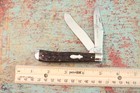 1989 John Primble USA India Steel Works Jigged Bone Slim Line Trapper Knife — photo 1