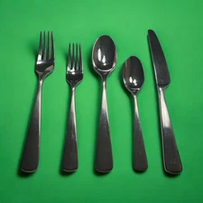 Studio William Mahogany Satin 5 Piece Place Setting  18/10 Stainless Flatware