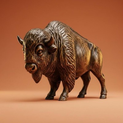 Western-Bison Dekofigur Westenstil Büffelstatue Detailreich für Wohnzimmer