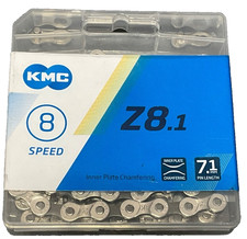 KMC Z8.1 8-Speed Bike Chain 116 Links Silver/Gray 1/2"x3/32" Steel Compatible Fo