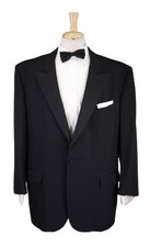 Brooks Brothers Black 1-Btn Peak Lapel Wool Tuxedo Formal Suit 46R
