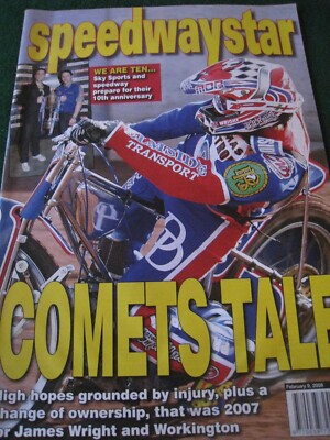 SPEEDWAY STAR MAGAZINE FEB 2008 COMETS TALE JAMES WRIGHT WORKINGTON SKY SPORTS
