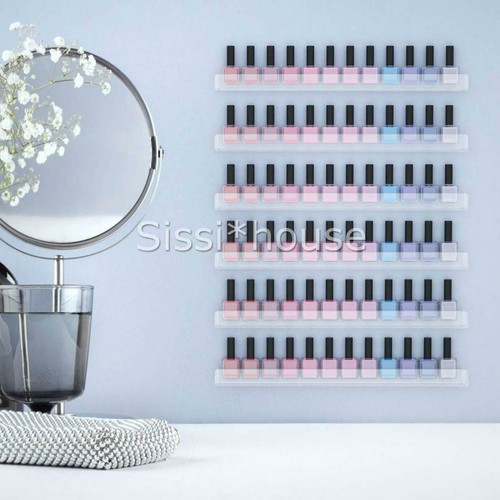 Set of 6 Storage Holders Book Photo Nail Polish Display Rack Wall Mount Shelf - Picture 11 of 11