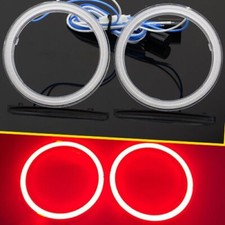 2x Super Bright Red Cob Led Car Truck Angel Eyes Halo Ring Light 9-24v 40-140mm