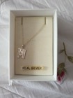 925 Silver M Pendant Necklace